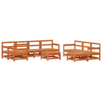 Garten-Lounge-Set 10 pcs Wachsboden Kiefer Massives Kiefernholz