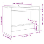 Bett-Schreibtisch Artisan-Eiche Holzwerkstoff 100 x 45 x 75 cm
