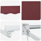 Einziehbare Markise Bordeauxrot 2,5 x 2 m