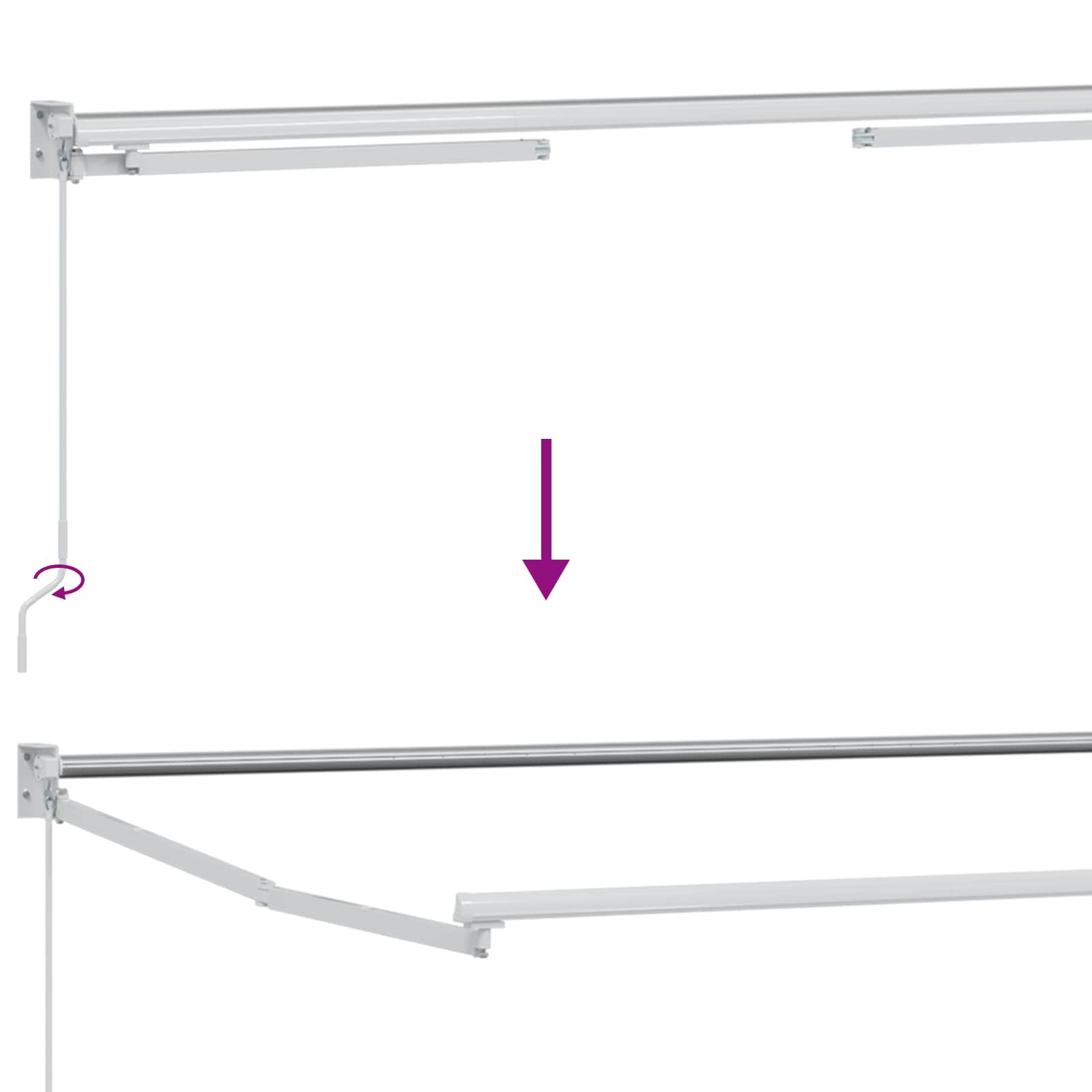 Einziehbare Markise Creme 3,5 x 2 m