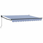 Einziehbare Markise Blau und Weiß 2,5 x 2 m