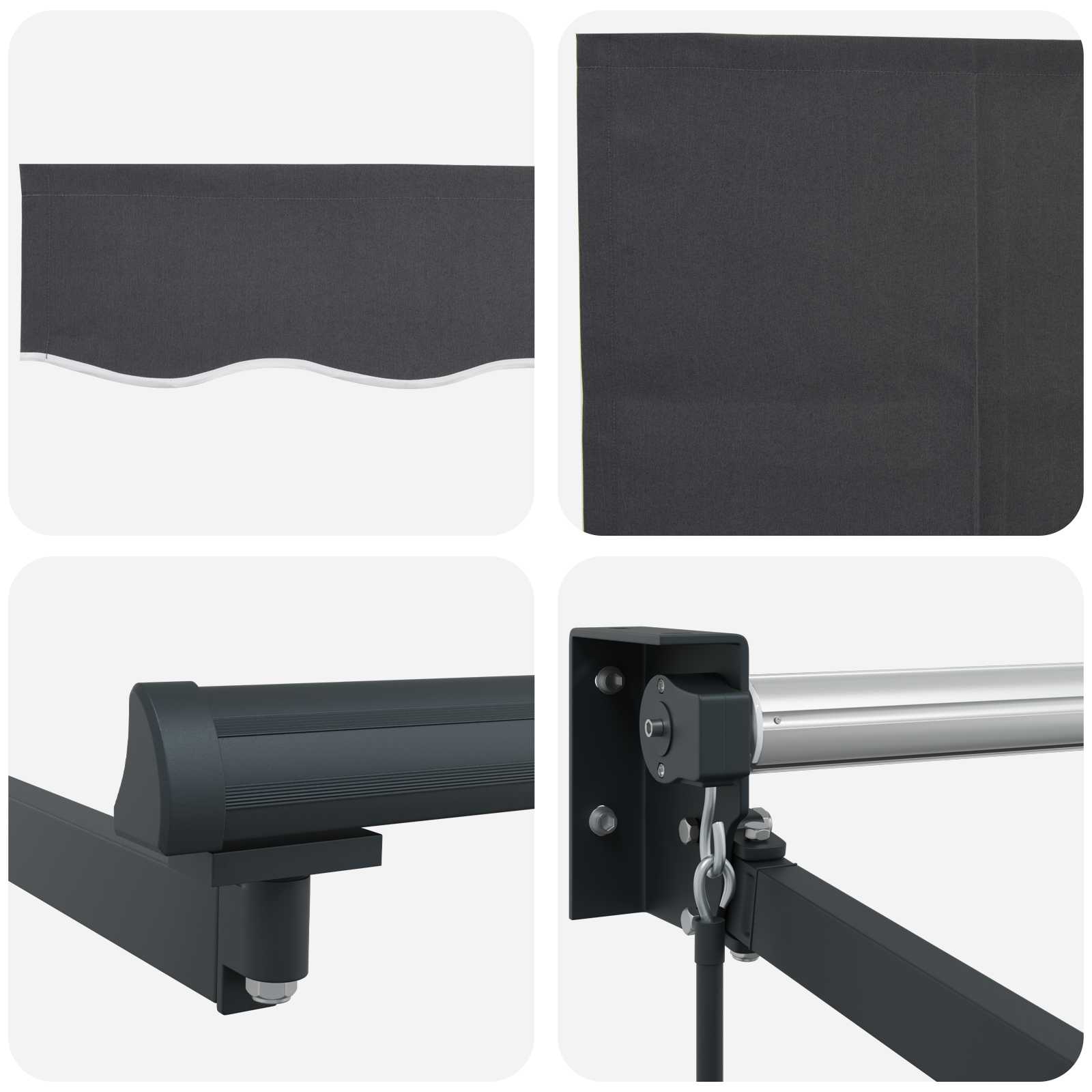 Einziehbare Markise Anthrazit 3,5 x 2 m