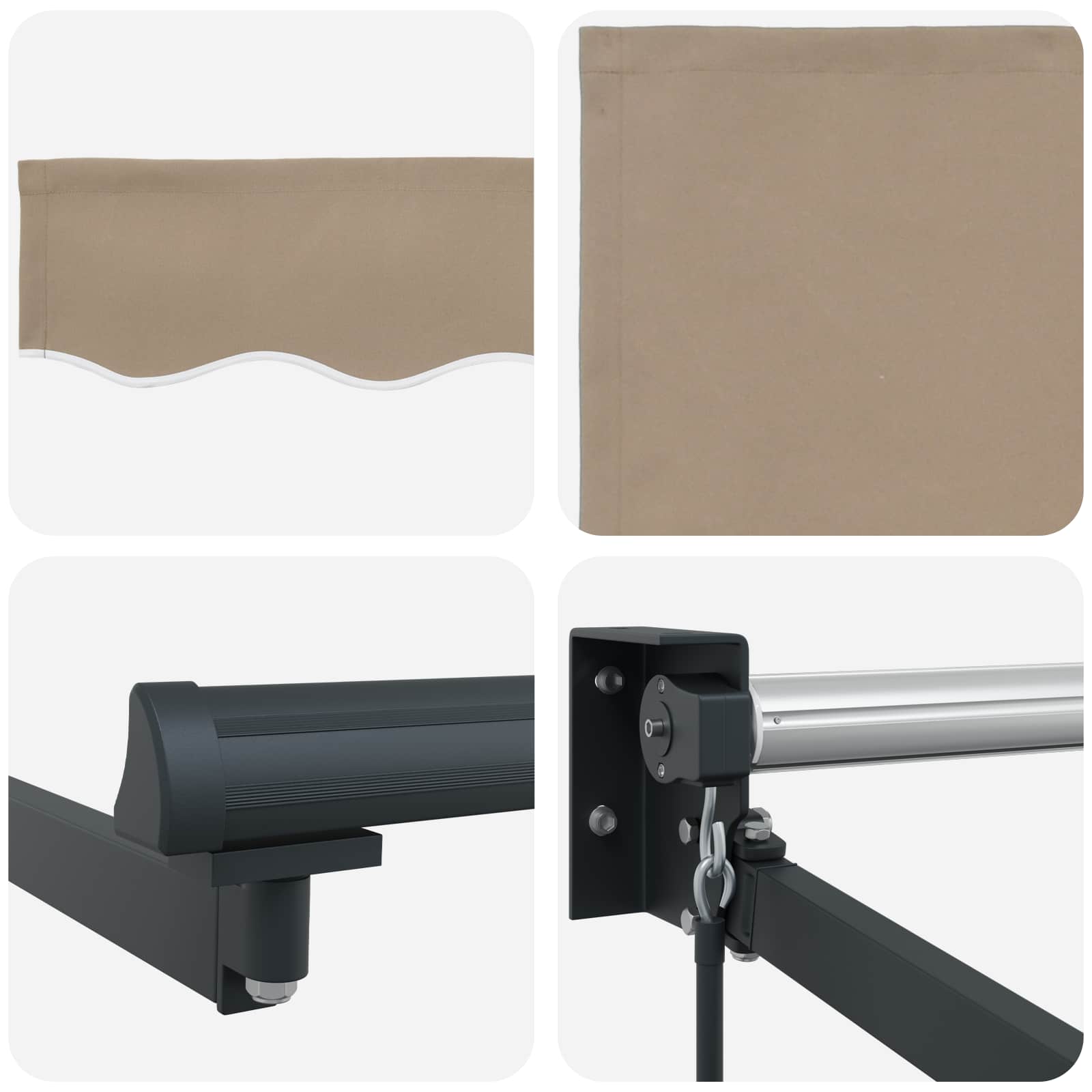 Einziehbare Markise Beige 3,5 x 2 m