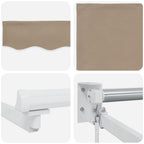 Manuelle Gelenkarmmarkise mit LEDs Beige und Weiß 3,5 x 2 m