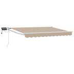 Manuelle Gelenkarmmarkise mit LEDs Beige und Weiß 3,5 x 2 m