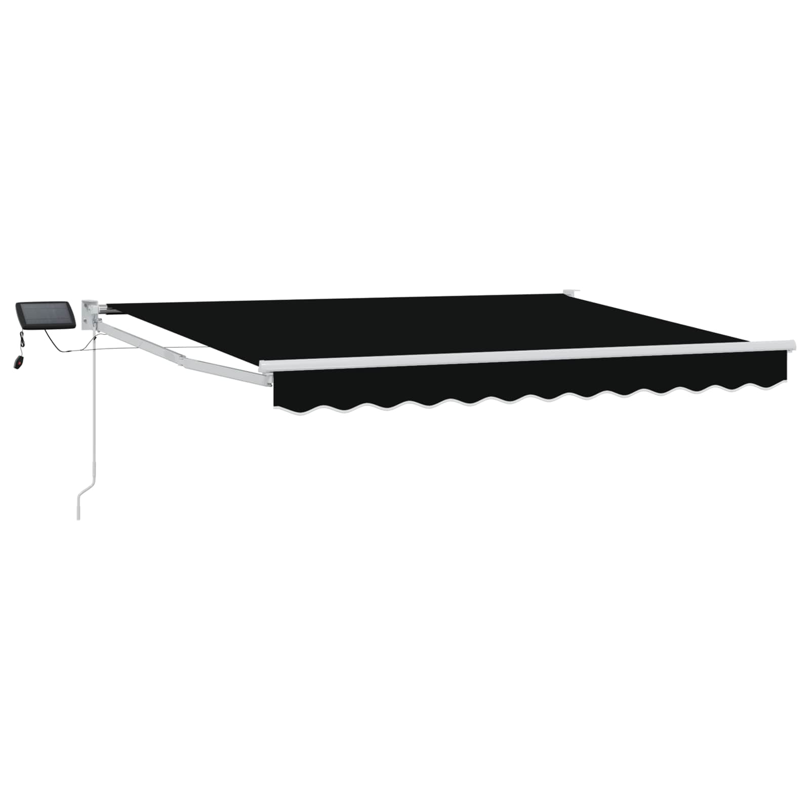 Manuelle Gelenkarmmarkise mit LEDs Schwarz und Weiß 3 x 2,5 m