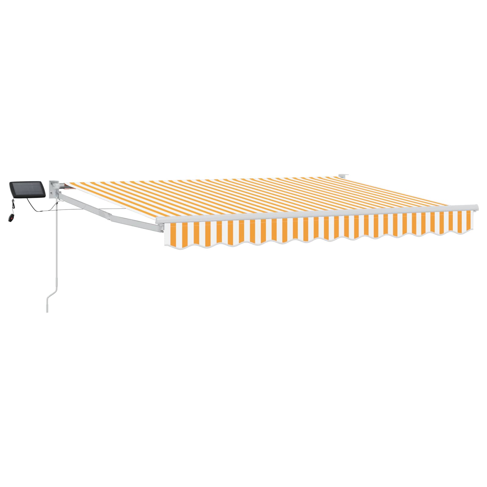 Manuelle Gelenkarmmarkise mit LEDs Orange und Weiß 3,5 x 2,5 m