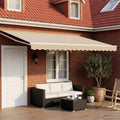 Manuelle Gelenkarmmarkise mit LEDs Beige und Weiß 4 x 3 m