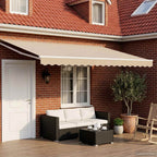 Manuelle Gelenkarmmarkise mit LEDs Beige und Weiß 4 x 3 m