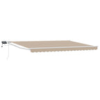 Manuelle Gelenkarmmarkise mit LEDs Beige und Weiß 4 x 3 m