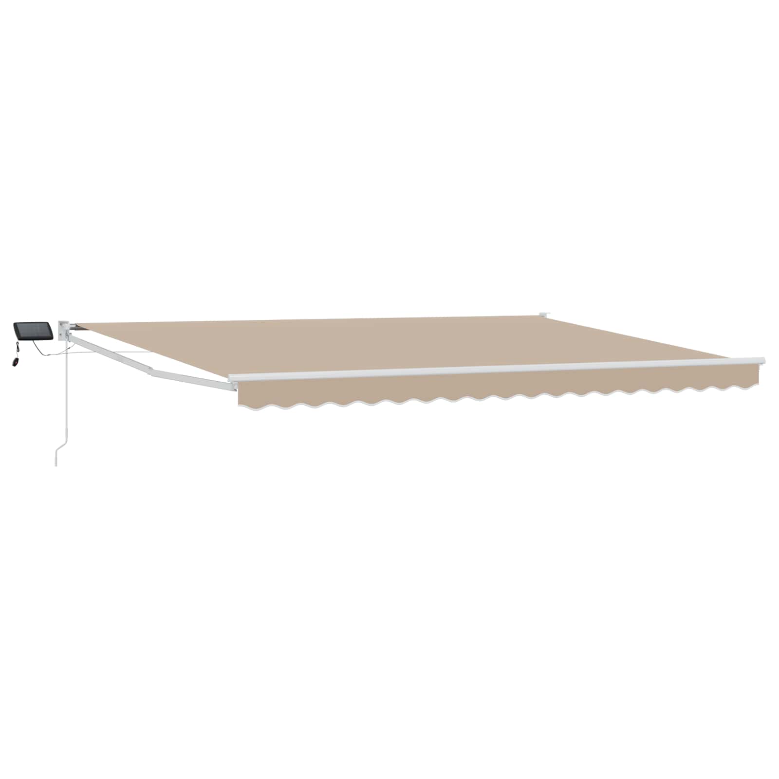 Manuelle Gelenkarmmarkise mit LEDs Beige und Weiß 4 x 3 m