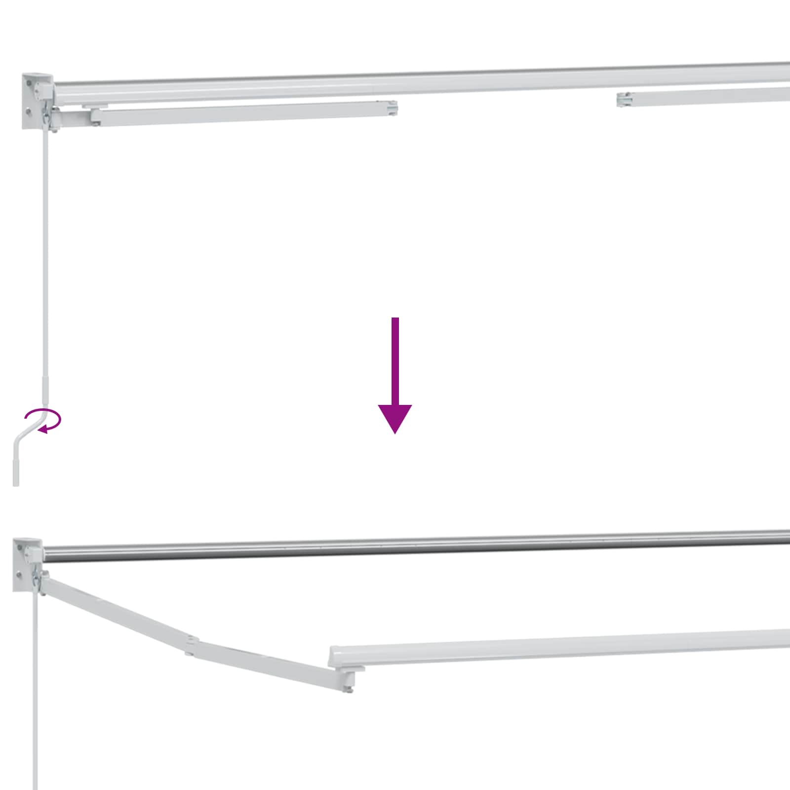 Manuelle Gelenkarmmarkise mit LEDs Grün und Weiß 4,5 × 3 m