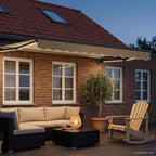 Manuelle Gelenkarmmarkise mit LEDs 2,5 x 2 m