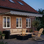 Manuelle Gelenkarmmarkise mit LEDs Anthrazit und Weiß 3 x 2,5 m