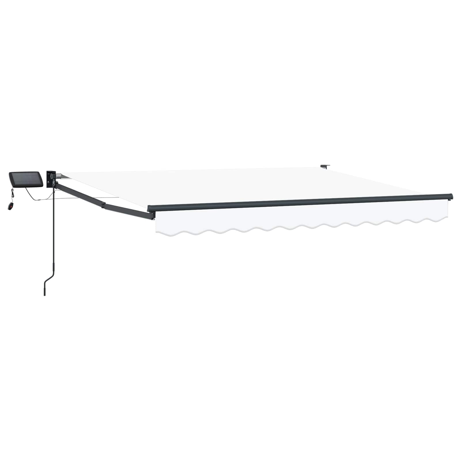 Manuelle Gelenkarmmarkise mit LEDs Weiß und Anthrazit 3 x 2,5 m