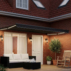 Manuelle Gelenkarmmarkise mit LEDs Anthrazit 4,5 × 3 m