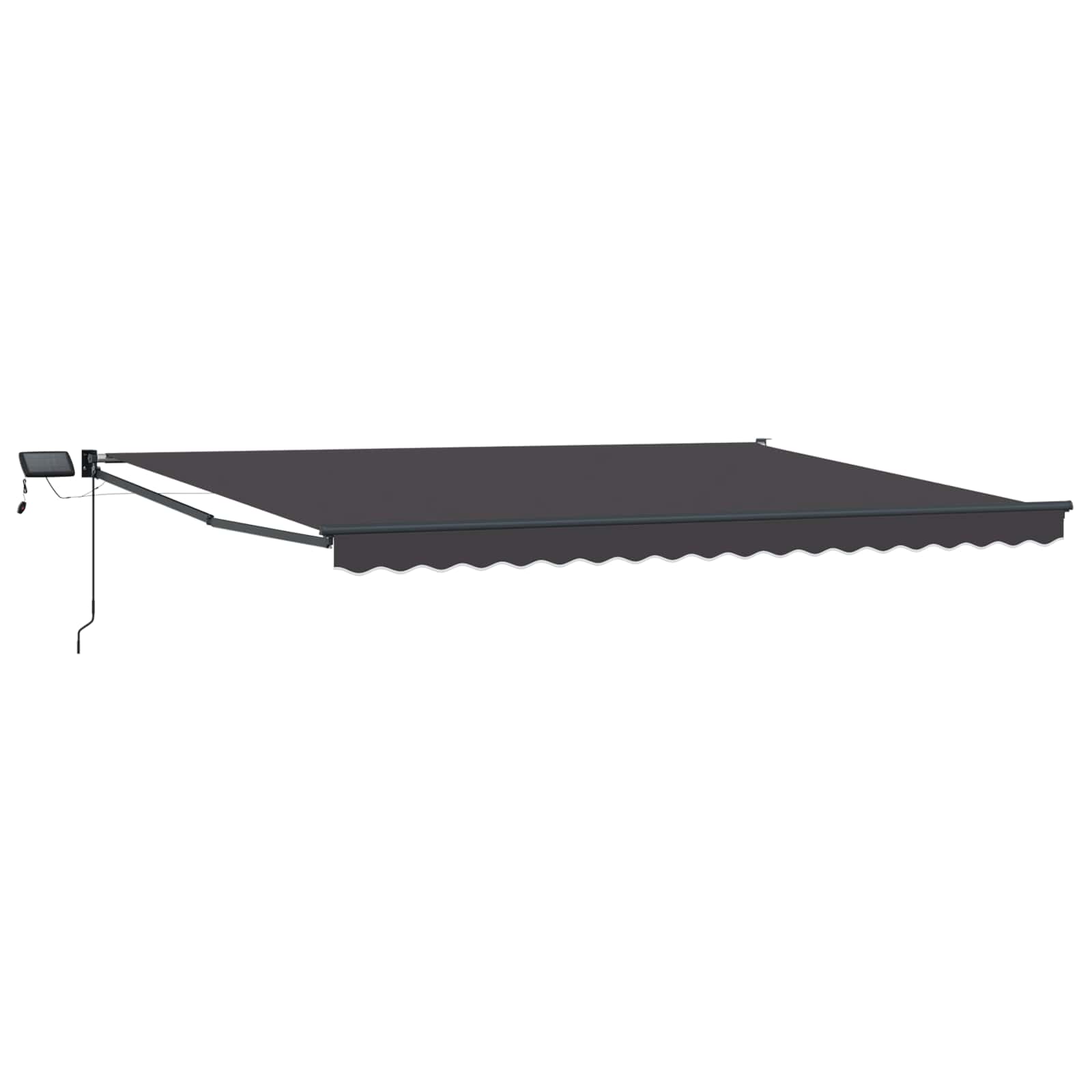 Manuelle Gelenkarmmarkise mit LEDs Anthrazit 4,5 × 3 m