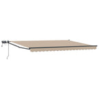 Manuelle Gelenkarmmarkise mit LEDs Beige und Anthrazit 5 x 3 m