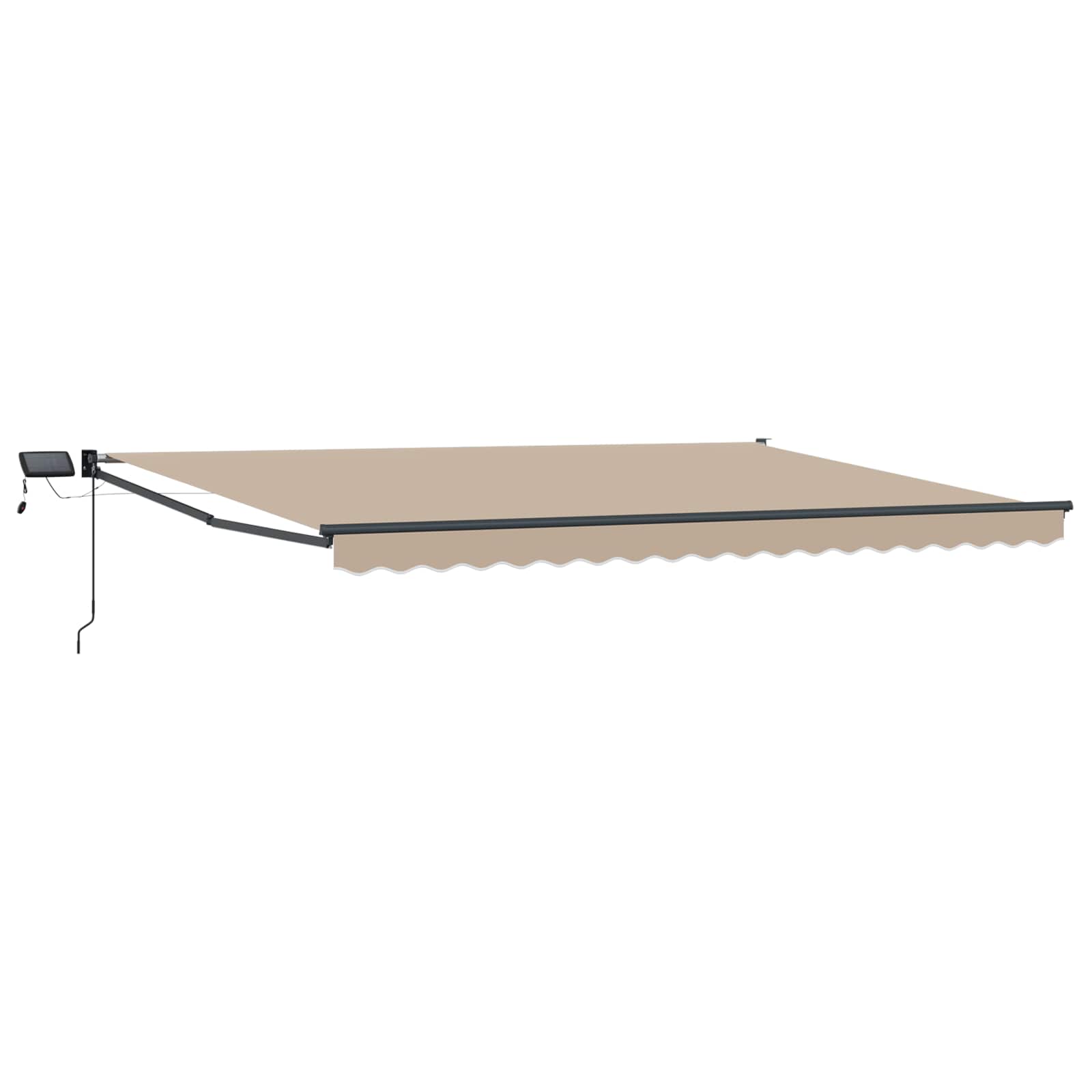 Manuelle Gelenkarmmarkise mit LEDs Beige und Anthrazit 5 x 3 m