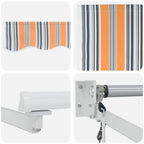 Elektrische ausziehbare Markise Blau und Orange 3 x 2,5 m