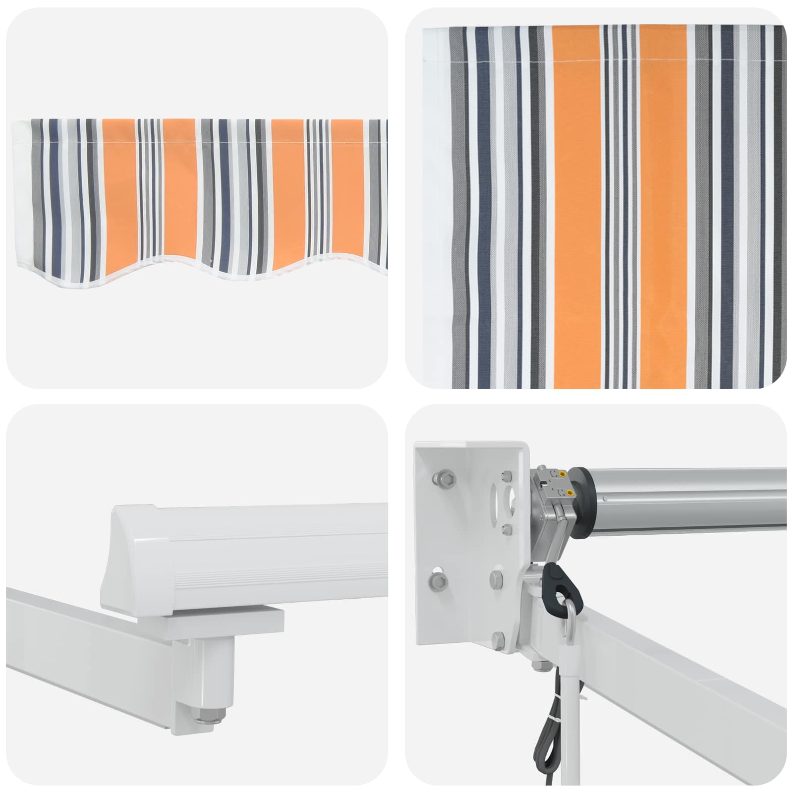 Elektrische ausziehbare Markise Blau und Orange 3 x 2,5 m