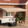 Elektrische ausziehbare Markise Blau und Orange 3 x 2,5 m