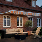 Elektrische ausziehbare Markise Blau und Orange 3 x 2,5 m