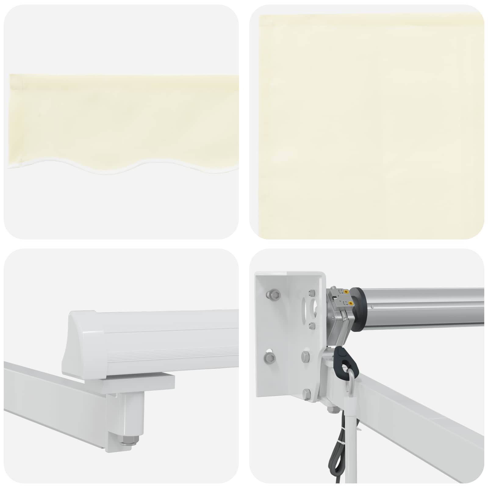 Elektrische ausziehbare Markise Creme 3,5 x 2,5 m