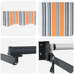 Elektrische ausziehbare Markise Blau und Orange 3,5 x 2,5 m
