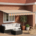 Elektrische ausziehbare Markise Blau und Orange 3,5 x 2,5 m