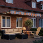 Elektrische ausziehbare Markise Blau und Orange 3,5 x 2,5 m