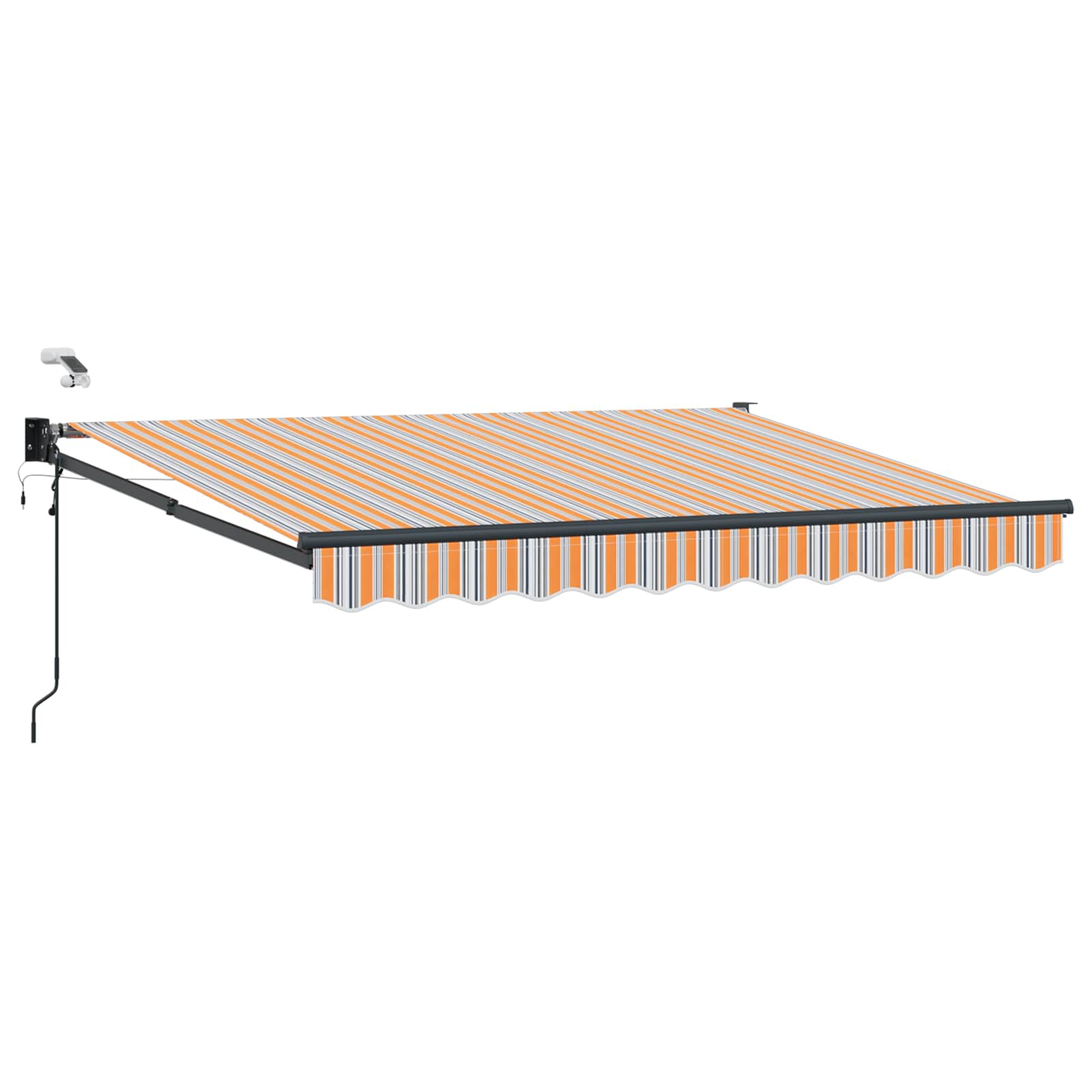 Elektrische ausziehbare Markise Blau und Orange 3,5 x 2,5 m