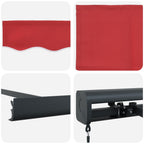 Einziehbare Markise Rot 4 x 3 m Leinen und Aluminium