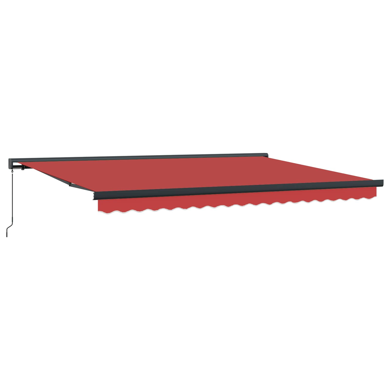 Einziehbare Markise Rot 4 x 3 m Leinen und Aluminium