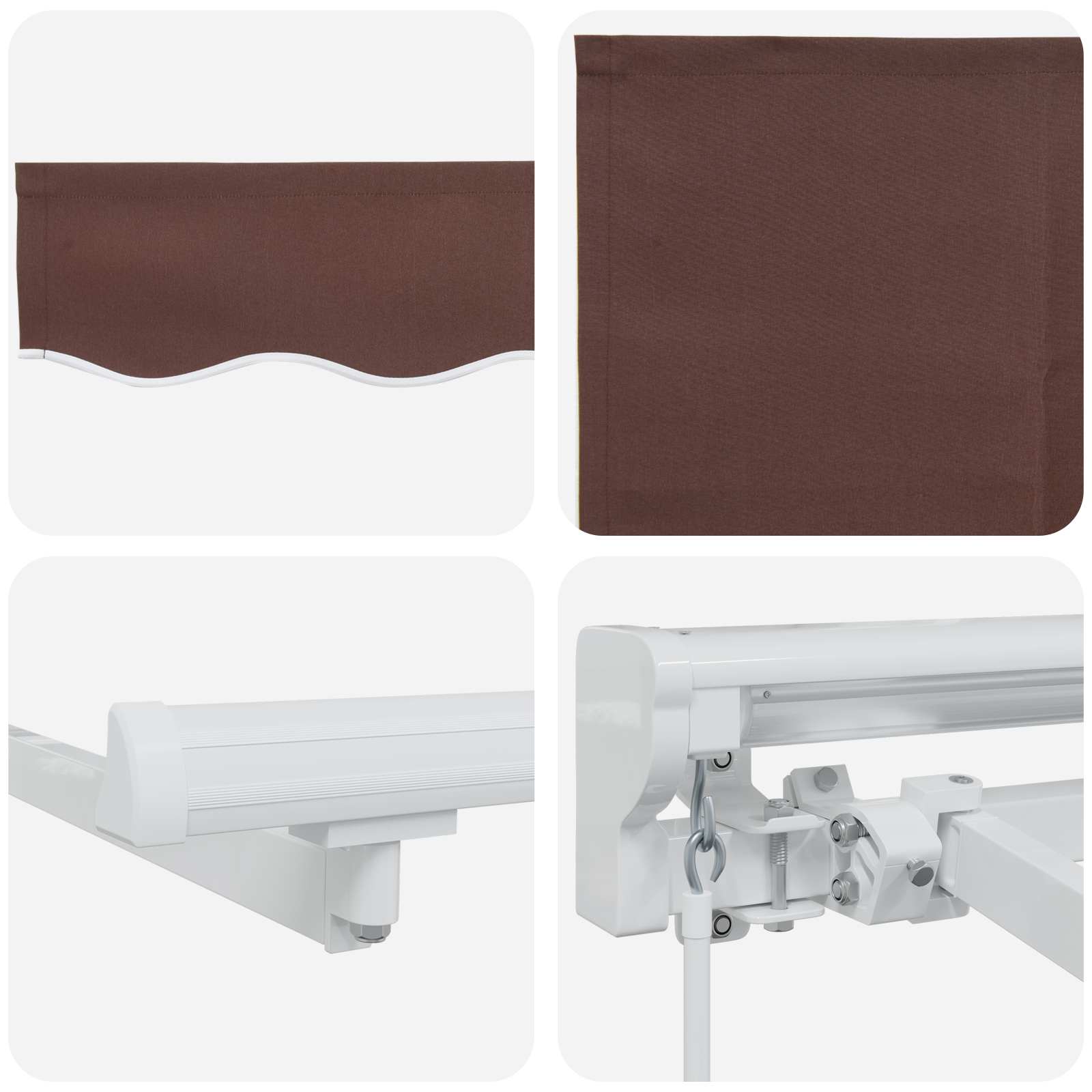 Manuell einziehbare Markise Braun 3 x 2,5 m