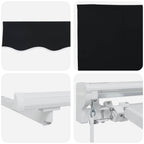 Manuell einziehbare Markise Schwarz 3,5 x 2,5 m