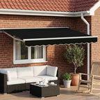 Manuell einziehbare Markise Schwarz 3,5 x 2,5 m