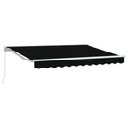 Manuell einziehbare Markise Schwarz 3,5 x 2,5 m