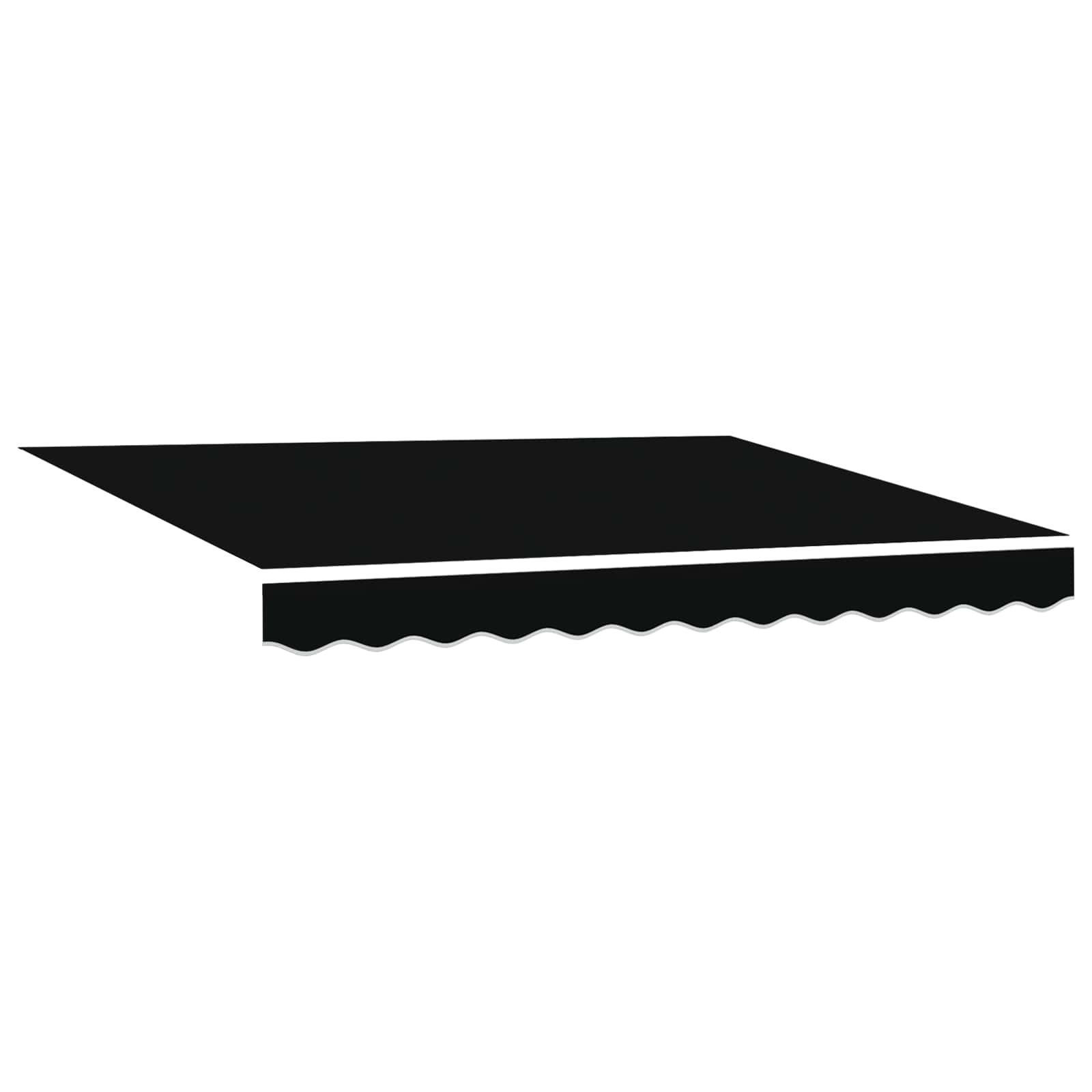 Manuell einziehbare Markise Schwarz 3,5 x 2,5 m