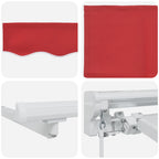 Manuell einziehbare Markise Rot 3,5 x 2,5 m