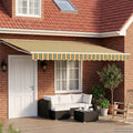 Manuell einziehbare Markise Grün und Gelb 4 x 3 m