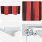 Manuell einziehbare Markise Orange, Schwarz und Gelb 4 × 3,5 m