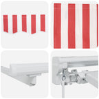 Manuell einziehbare Markise Rot und Weiß 4 × 3,5 m