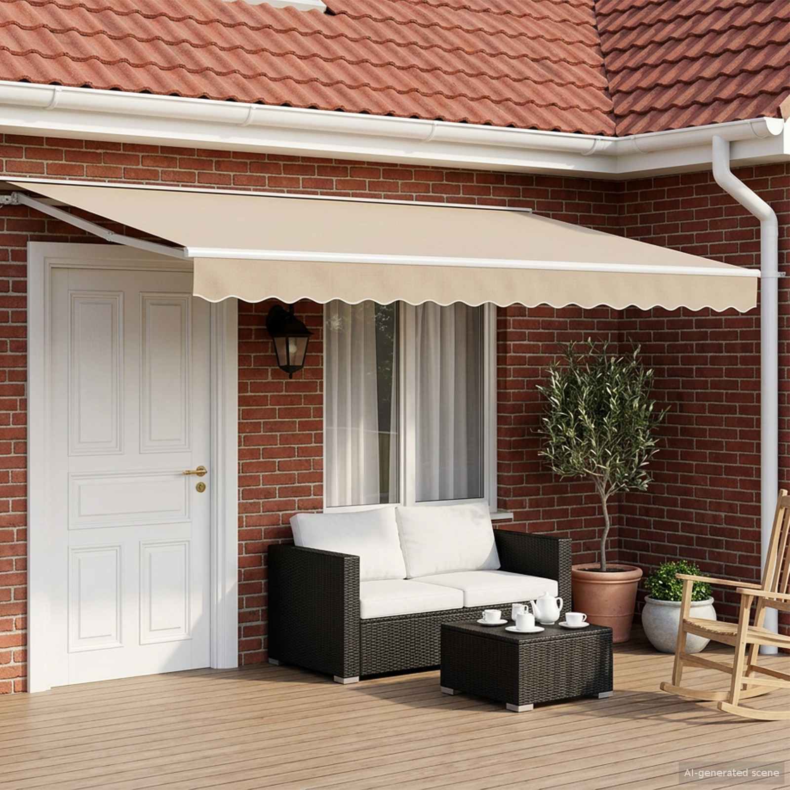 Manuell einziehbare Markise Beige 5 x 3,5 m