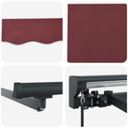 Manuell einziehbare Markise Bordeauxrot 2,5 x 2 m