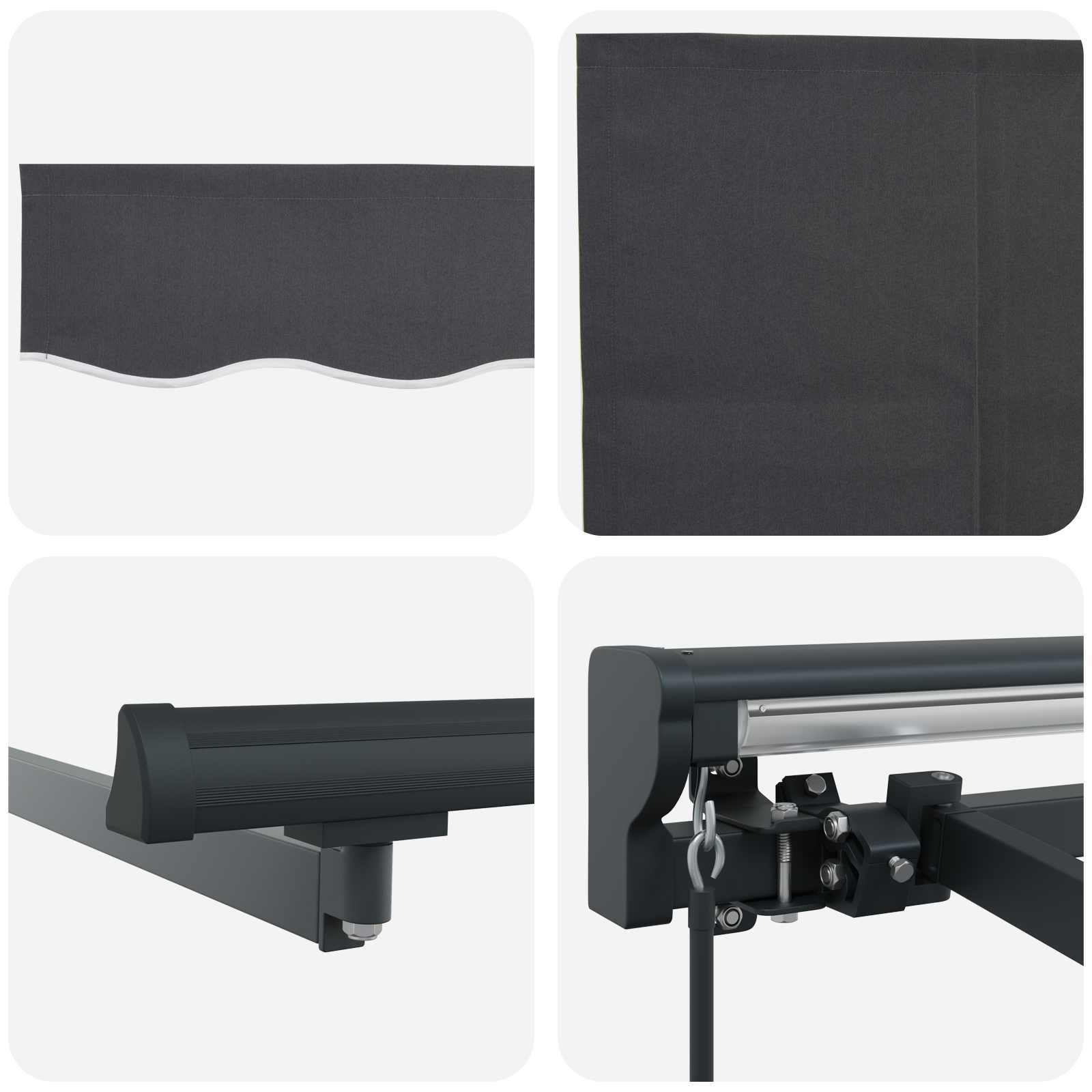 Manuell einziehbare Markise Anthrazit 4 × 3,5 m