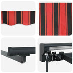 Manuell einziehbare Markise Orange, Schwarz und Gelb 4 × 3,5 m