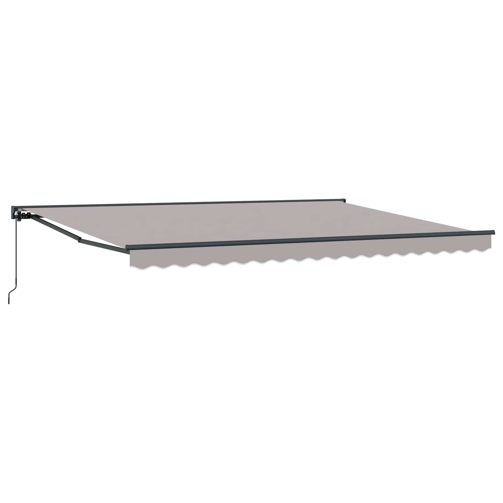 Manuell einziehbare Markise Hellgrau 4 × 3,5 m