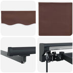 Manuell einziehbare Markise Braun 4,5 x 3,5 m