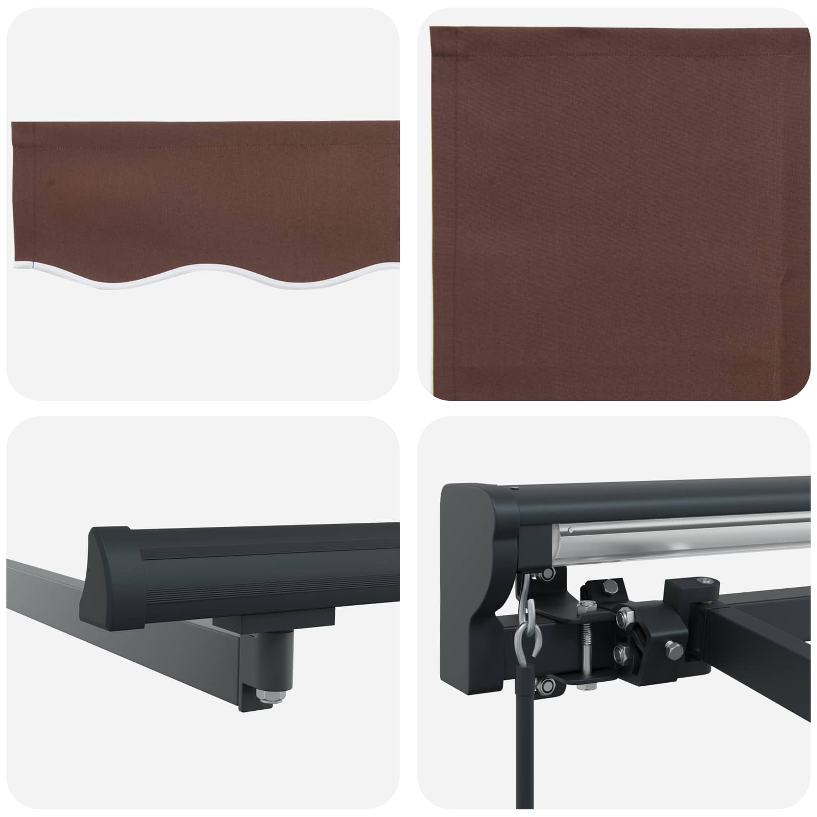 Manuell einziehbare Markise Braun 4,5 x 3,5 m